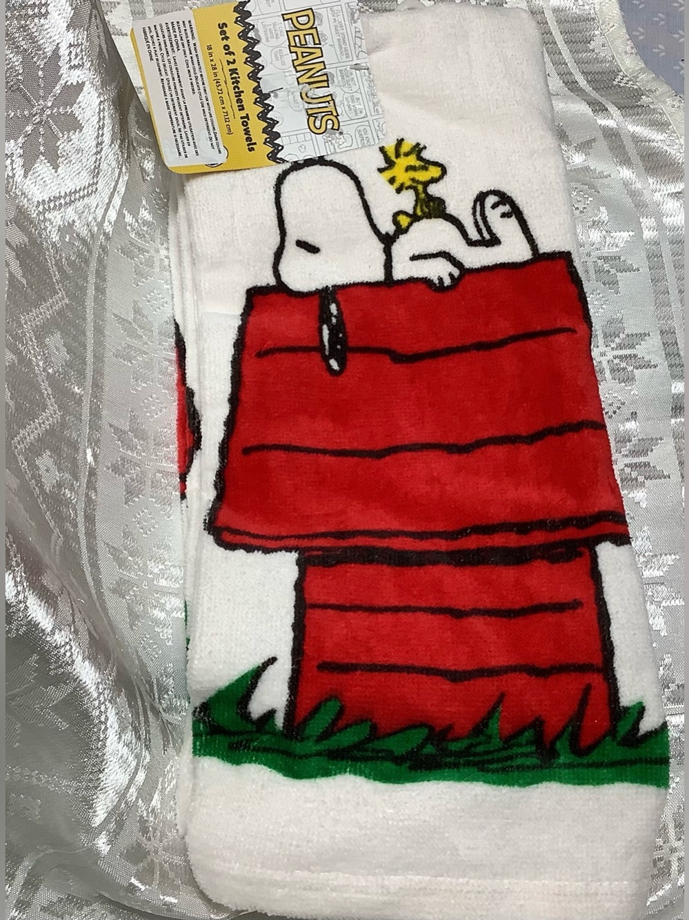 Peanuts Snoopy & Woodstock Doghouse Kitchen Towels - Set of 2 New With Tag